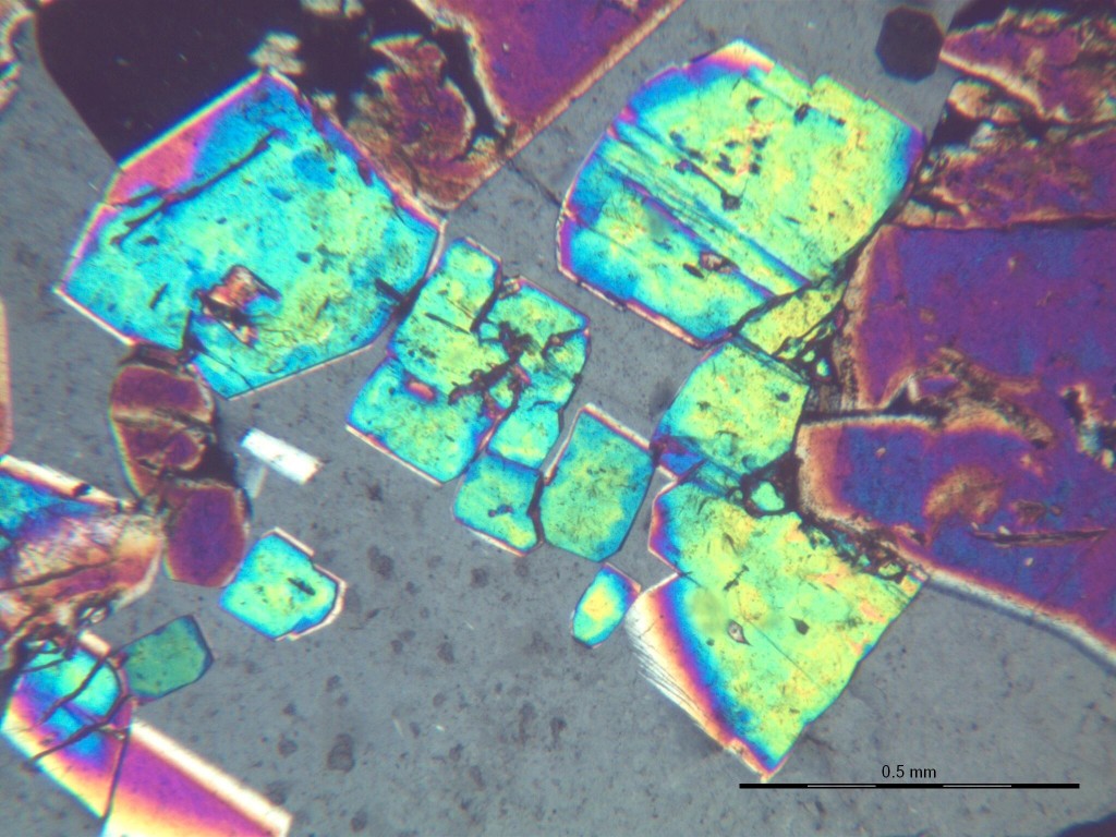 микрофото на нарсарсукит под микроскоп Amplival Pol